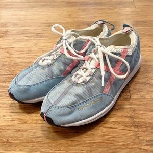 Ralph Lauren Polo Sport Y2K retro X-67 blue suede mesh running shoes sz.9B